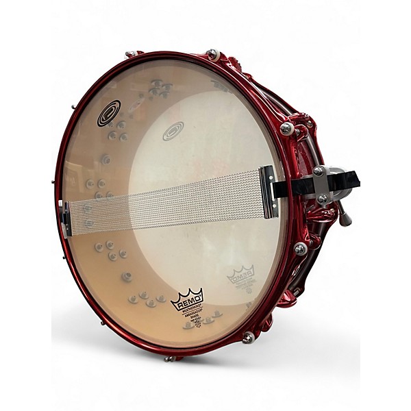 Used Orange County Drum & Percussion 5.5X14 Adrian Young Signature Snare Red Sparkle Drum