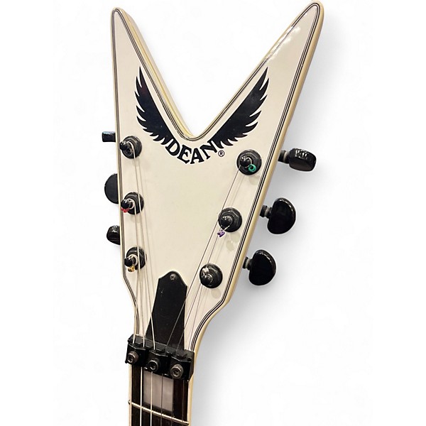 Used Dean SPLIT TAIL FLOYD ZAKK WYLDE Black and White Solid Body Electric Guitar