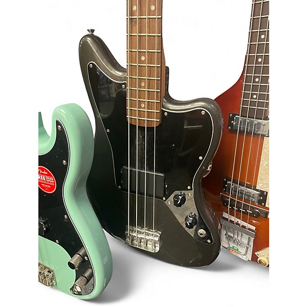 Used Squier JAGUAR BASS GREY Electric Bass Guitar