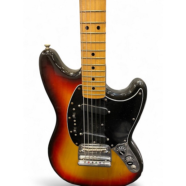 Vintage 1977 Fender Mustang 2 Color Sunburst Solid Body Electric Guitar