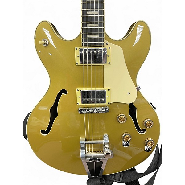 Used Schecter Guitar Research Corsair Gold Hollow Body Electric Guitar
