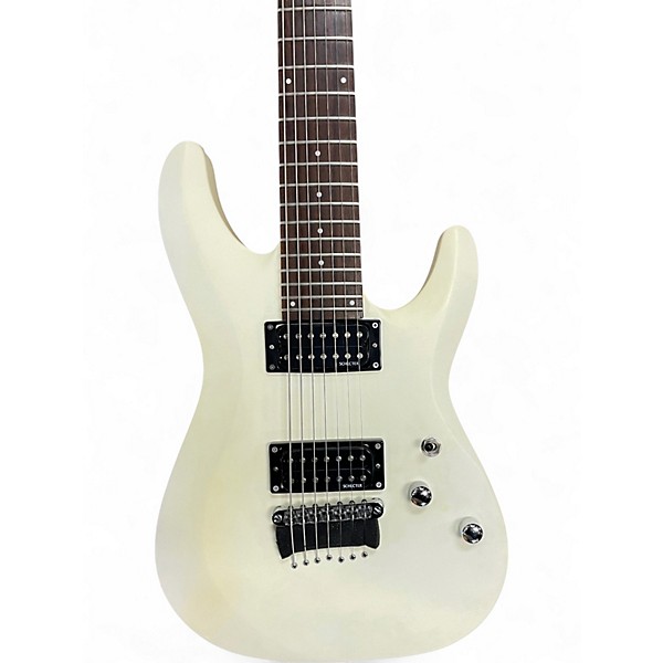 Used Schecter Guitar Research C7 DELUXE WHITE Solid Body Electric Guitar