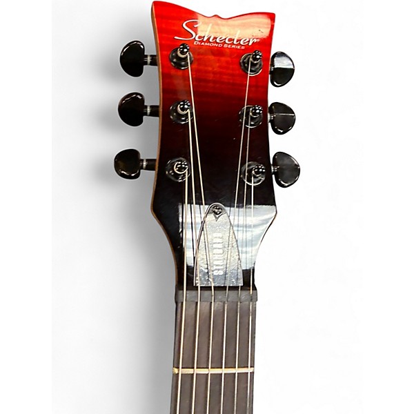 Used Schecter Guitar Research STANDARD DIAMOND SERIES SOLO II Red to Black Fade Solid Body Electric Guitar