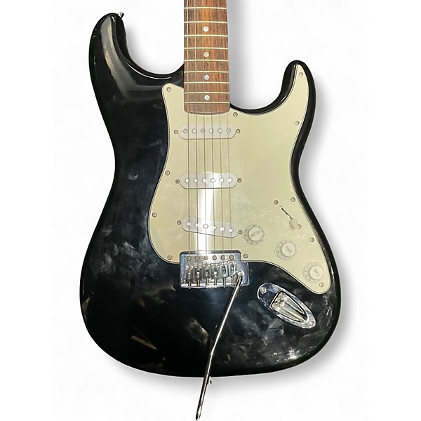 Used Squier Stratocaster Black Solid Body Electric Guitar