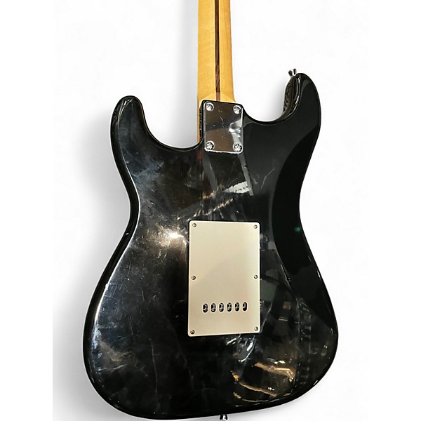 Used Squier Stratocaster Black Solid Body Electric Guitar