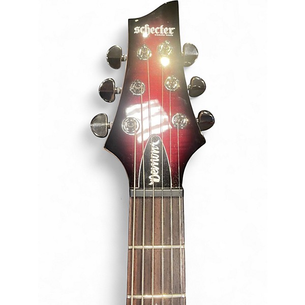Used Schecter Guitar Research Demon 6 Crimson Red Trans Solid Body Electric Guitar