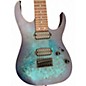 Used Ibanez RG7421 RG Series BLUE POPLAR BURL Solid Body Electric Guitar