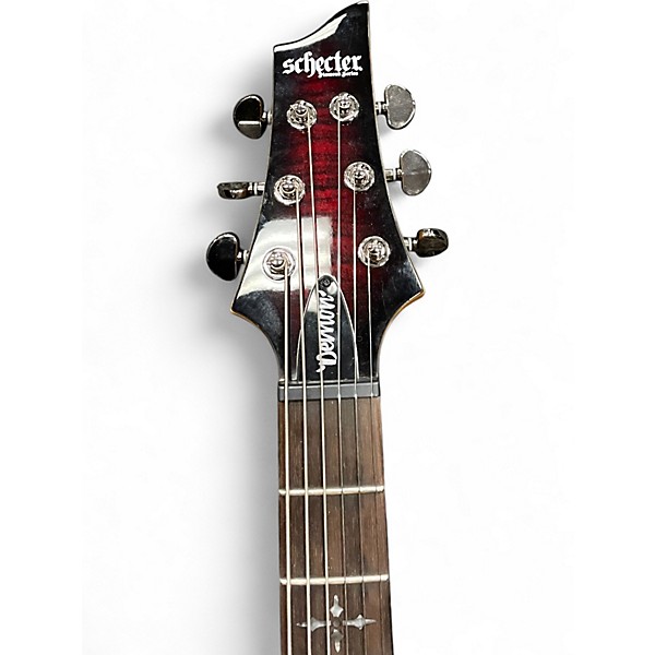 Used Schecter Guitar Research Demon 6 Crimson Burst Solid Body Electric Guitar