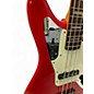 Used Fender Jaguar Bass Chrome Red Electric Bass Guitar