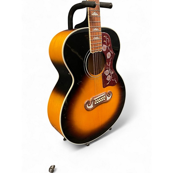 Used Epiphone J200-12 Vintage Sunburst 12 String Acoustic Electric Guitar