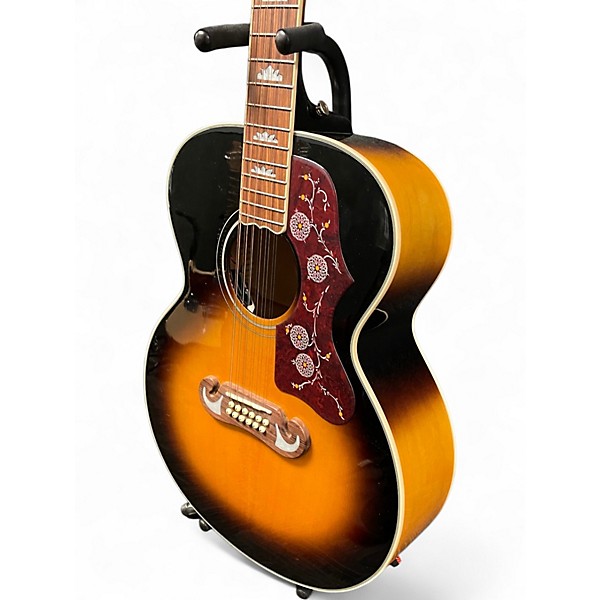 Used Epiphone J200-12 Vintage Sunburst 12 String Acoustic Electric Guitar