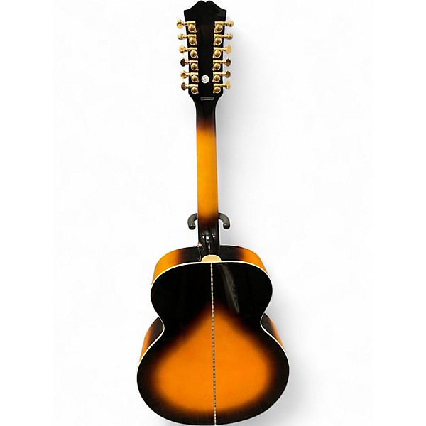 Used Epiphone J200-12 Vintage Sunburst 12 String Acoustic Electric Guitar