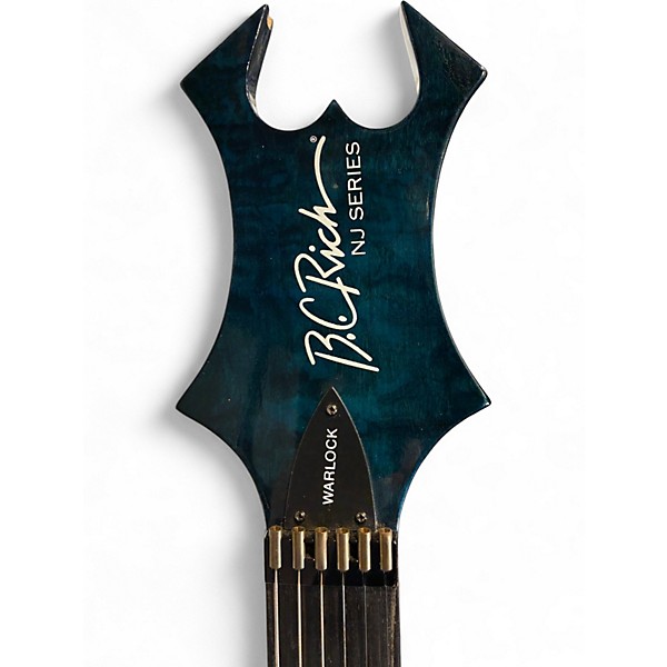 Used B.C. Rich NJ Series Warlock BLUE QUILT Solid Body Electric Guitar