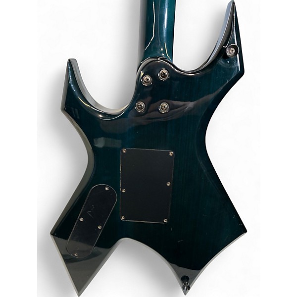 Used B.C. Rich NJ Series Warlock BLUE QUILT Solid Body Electric Guitar