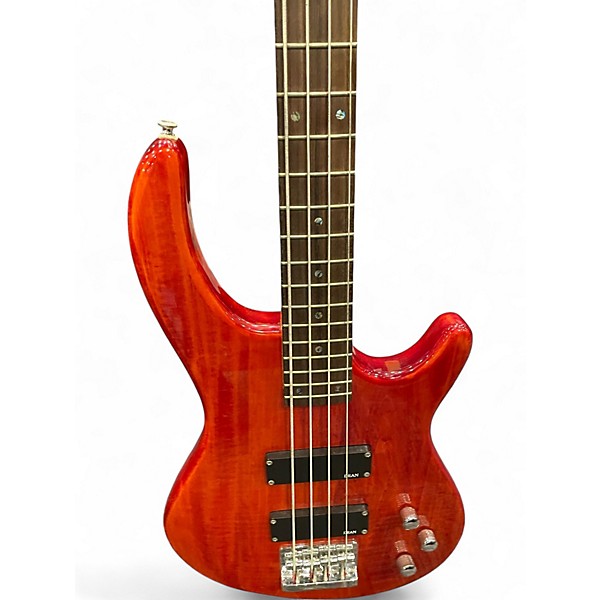 Used Dean Edge 1 4 String Orange Electric Bass Guitar