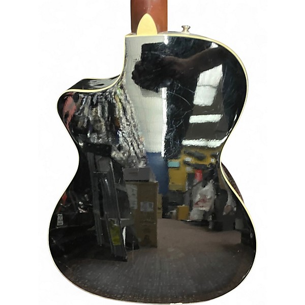 Used Fender Kingman Acoustic Electric Bass Black Acoustic Bass Guitar