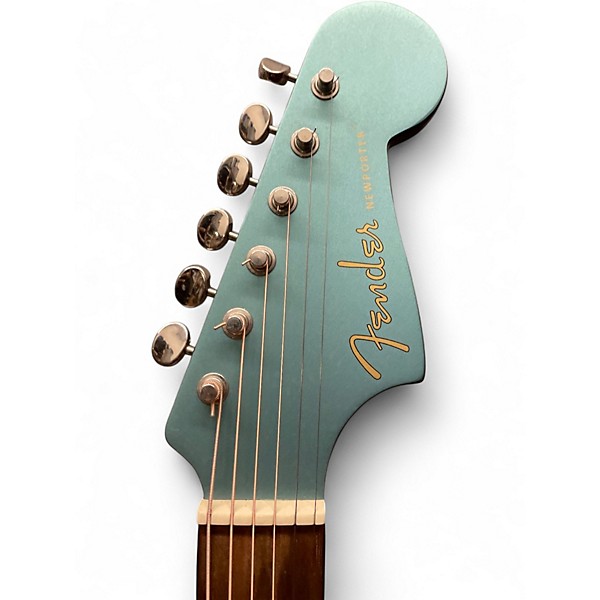 Used 2020s Fender Newporter Player Mint Green Acoustic Electric Guitar