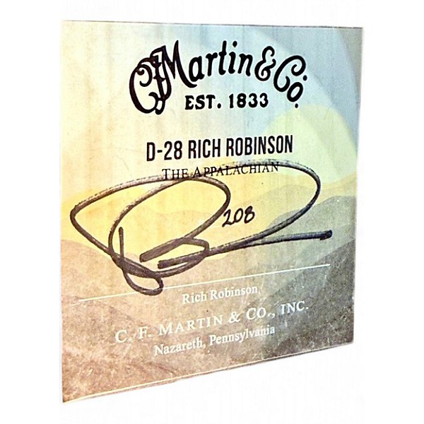 Used 2025 Martin D28 RICH ROBINSON Natural Acoustic Guitar