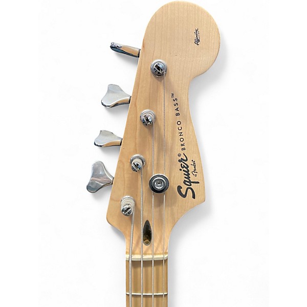 Used Squier Bronco Black Electric Bass Guitar