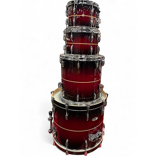 Used Pearl 4 Piece PROFESSIONAL SERIES REDBURST STRIPE Drum Kit