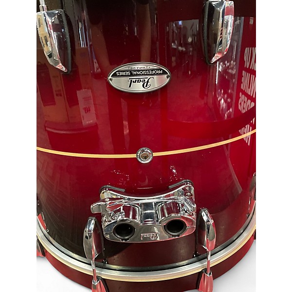 Used Pearl 4 Piece PROFESSIONAL SERIES REDBURST STRIPE Drum Kit