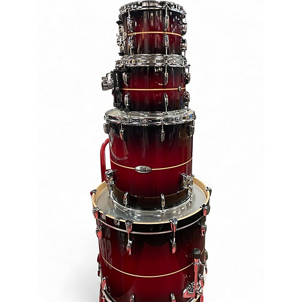 Used Pearl 4 Piece PROFESSIONAL SERIES REDBURST STRIPE Drum Kit