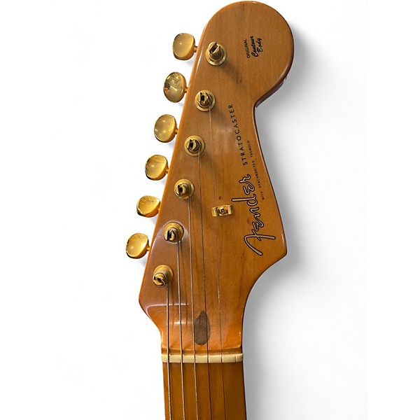 Used 2005 Fender 50th Anniversary Stratocaster Aztec Gold Solid Body Electric Guitar