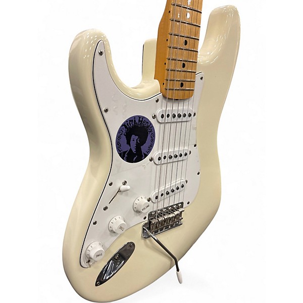 Used Fender Jimi Hendrix Reverse Stratocaster  Cream Solid Body Electric Guitar