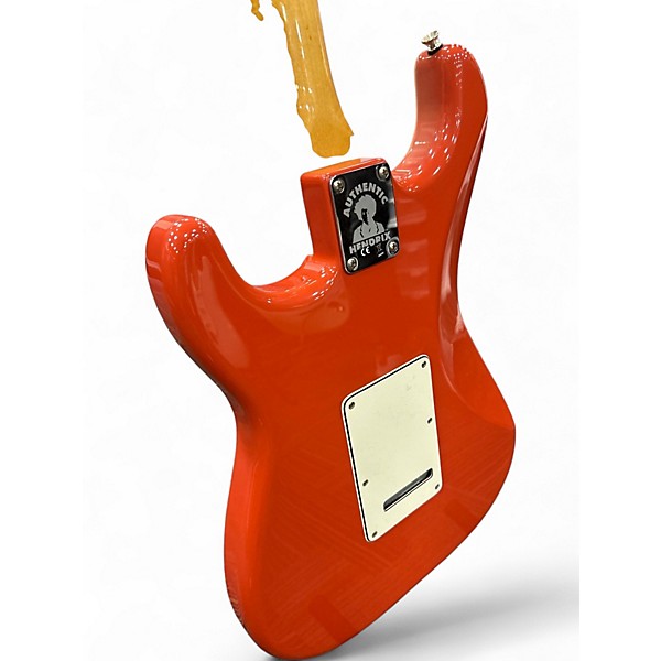 Used Fender Jimi Hendrix Monterey Stratocaster Cream Coral Floral Solid Body Electric Guitar