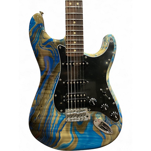 Used Fender Standard Stratocaster HSS Swirl Solid Body Electric Guitar