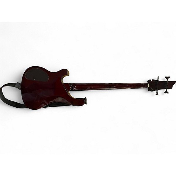 Used Schecter Omen 4 Crimson Red Trans Electric Bass Guitar