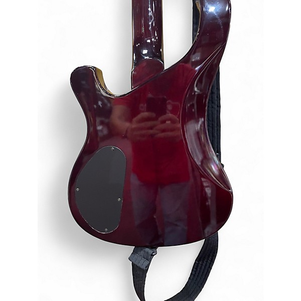 Used Schecter Omen 4 Crimson Red Trans Electric Bass Guitar