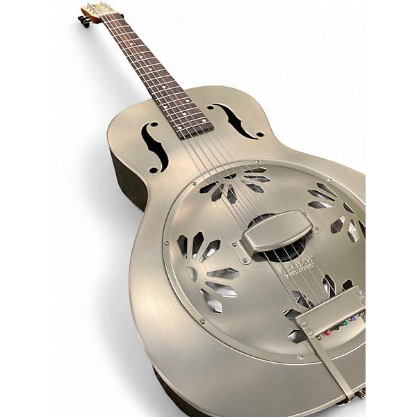 Used Gretsch Guitars G9201 Honeydipper Metal Round Neck Metallic Silver Resonator Guitar