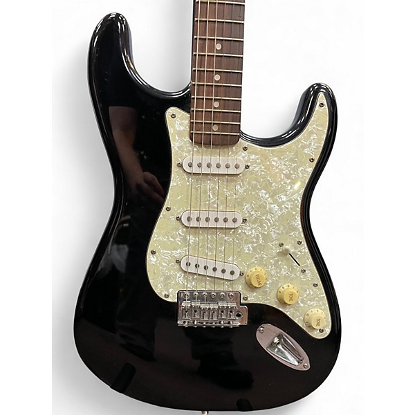 Used Squier STRATOCASTER Black Solid Body Electric Guitar