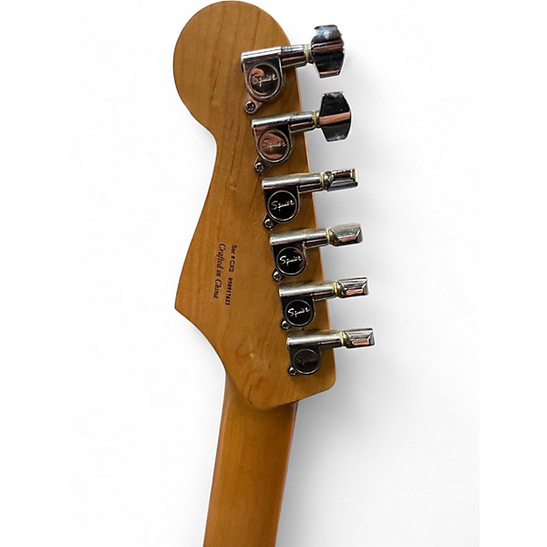 Used Squier STRATOCASTER Black Solid Body Electric Guitar