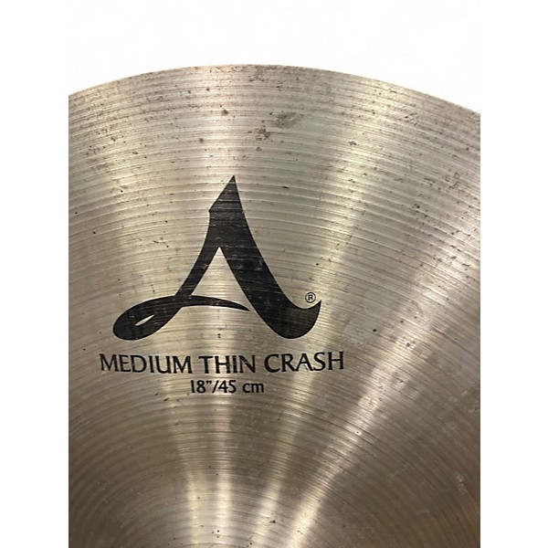 Used Zildjian 18in A CUSTOM MEDIUM THIN CRASH Cymbal