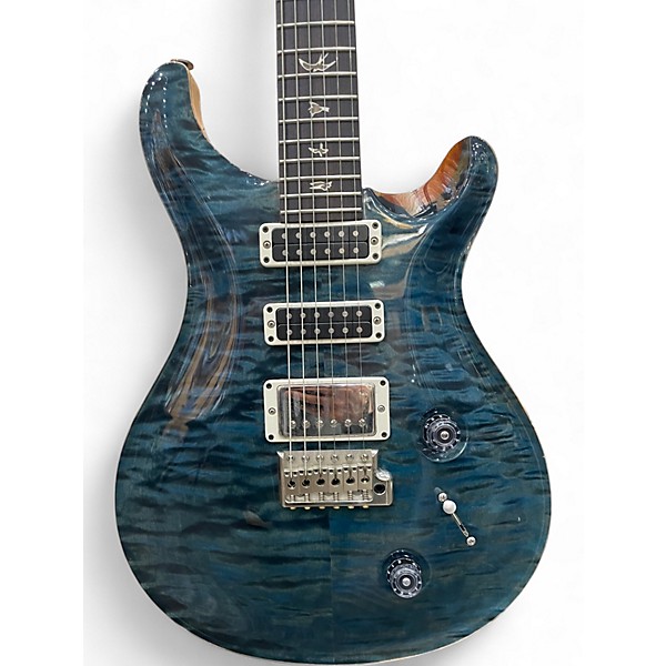 Used 2011 PRS Studio 22 10 Top Quilt Teal Black Solid Body Electric Guitar