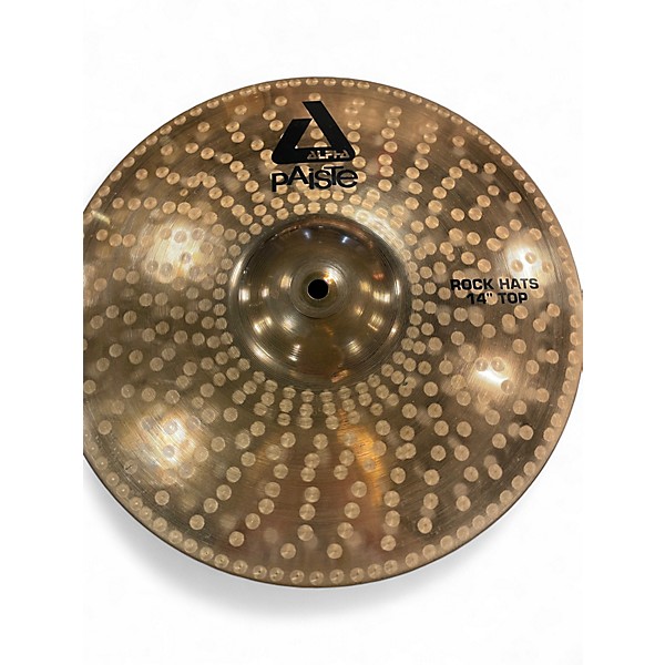 Used Paiste 14in Alpha Rock Hi Hat Pair Brilliant Cymbal