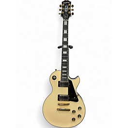 Used Epiphone Les Paul Custom Blackback Pro Antique Ivory Solid Body Electric Guitar