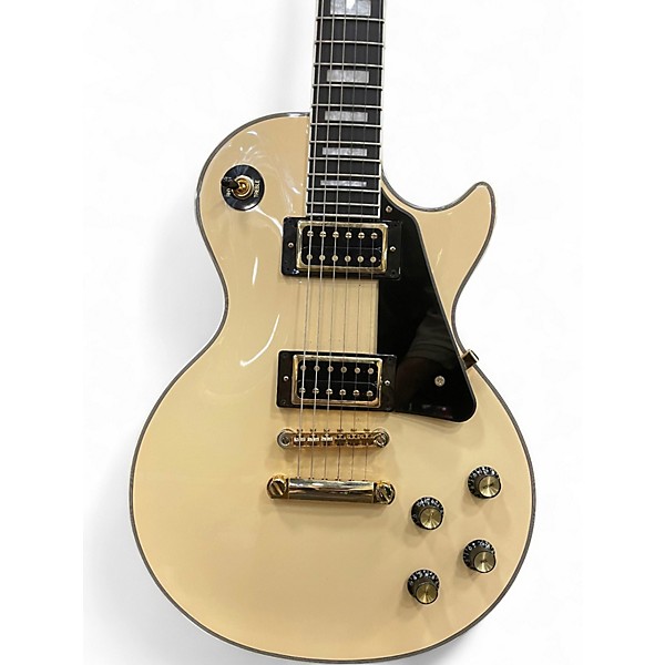 Used Epiphone Les Paul Custom Blackback Pro Antique Ivory Solid Body Electric Guitar