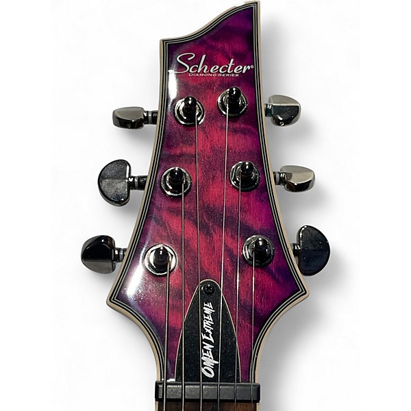 Used Schecter Guitar Research Omen Extreme 6 Purple Solid Body Electric Guitar