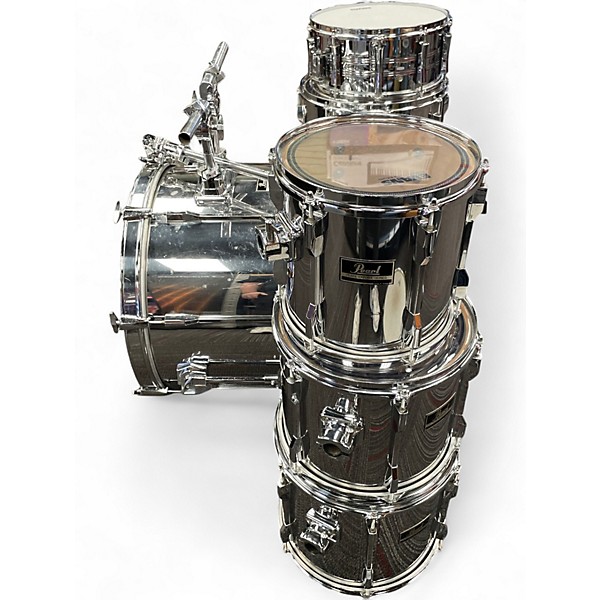 Used 1980s Pearl 6 Piece Export Chrome Drum Kit