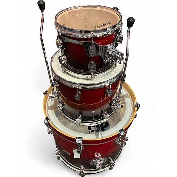 Used PDP by DW 3 Piece M5 Dark Red To Brown Fade Drum Kit