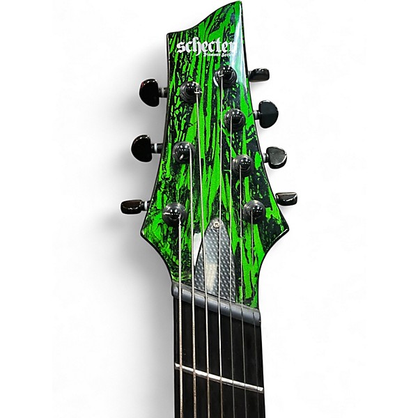 Used Schecter Guitar Research C7 MS Silver Mountain Toxic Venom Solid Body Electric Guitar