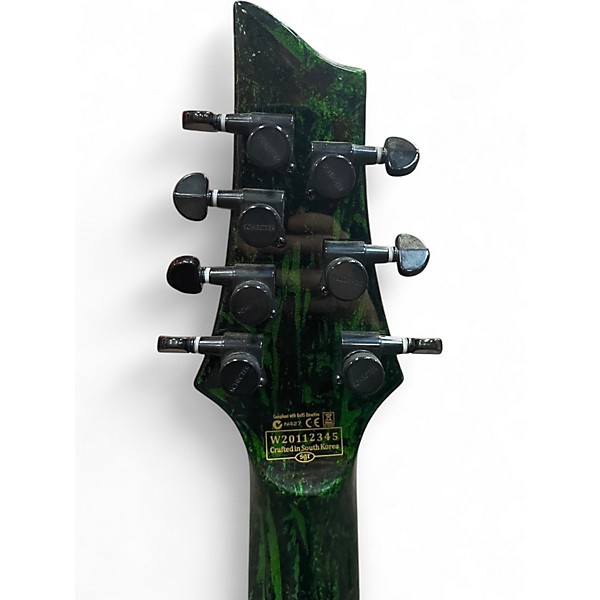 Used Schecter Guitar Research C7 MS Silver Mountain Toxic Venom Solid Body Electric Guitar