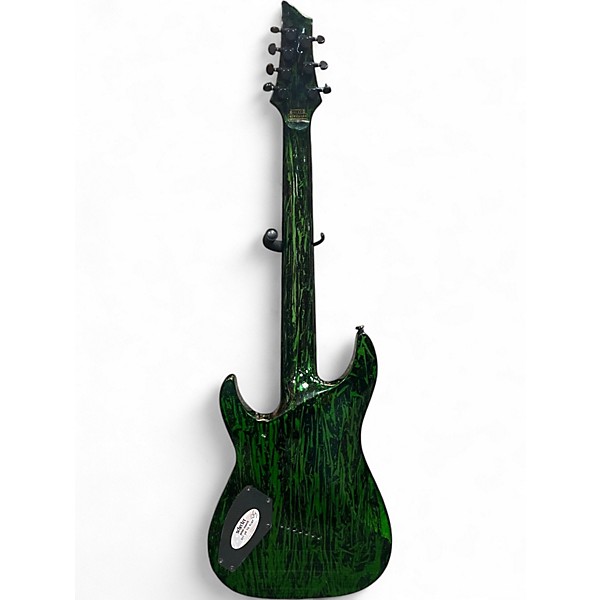 Used Schecter Guitar Research C7 MS Silver Mountain Toxic Venom Solid Body Electric Guitar