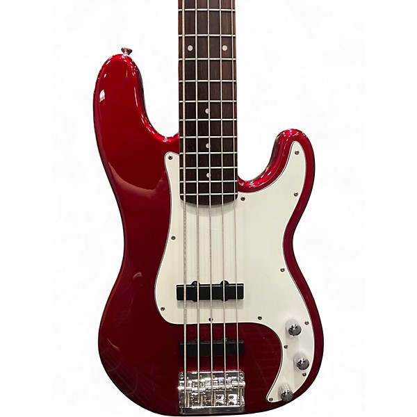 Used Squier 20TH ANNIVERSARY 5-STRING STANDARD PRECISION BASS RED Electric Bass Guitar