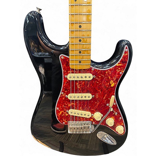 Used Fender Standard Stratocaster HSS Black Solid Body Electric Guitar