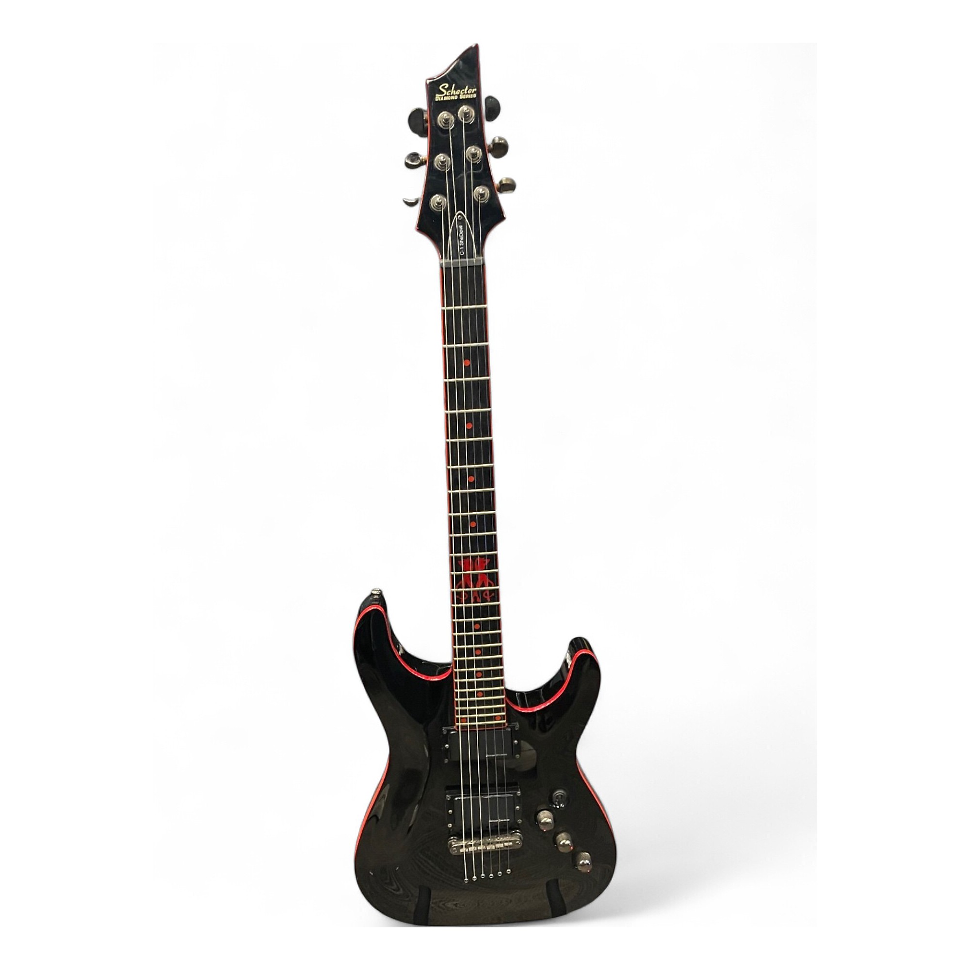 Used Schecter Guitar Research C1 She Devil Black Solid Body