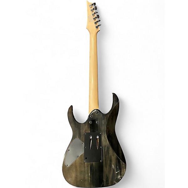 Used Ibanez RG370QMSP RG Series Trans Black Solid Body Electric Guitar